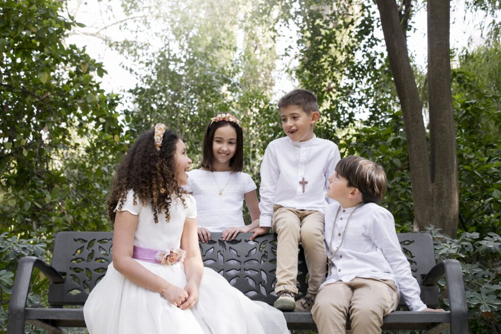 Children getting ready their first communion 1